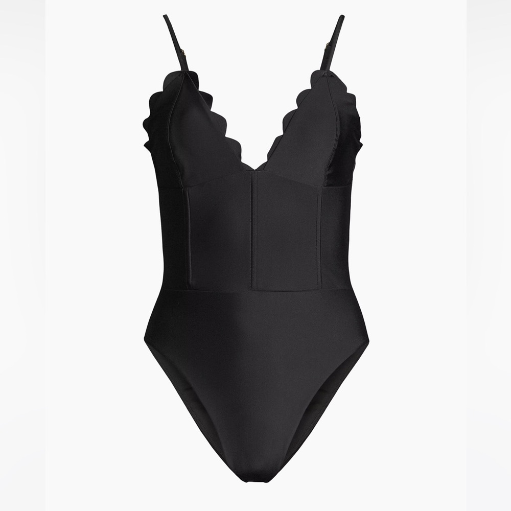Ramy Brook Mikayla Scalloped One-Piece Swimsuit New